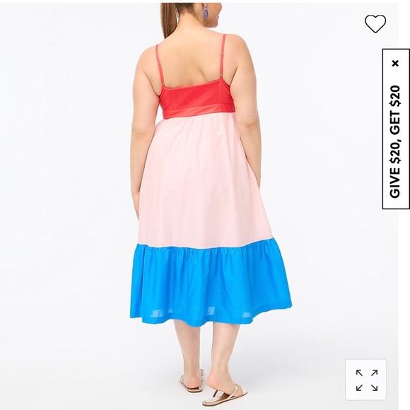 NEW J.Crew Colorblock tie-front cutout midi dress - Picture 6 of 13